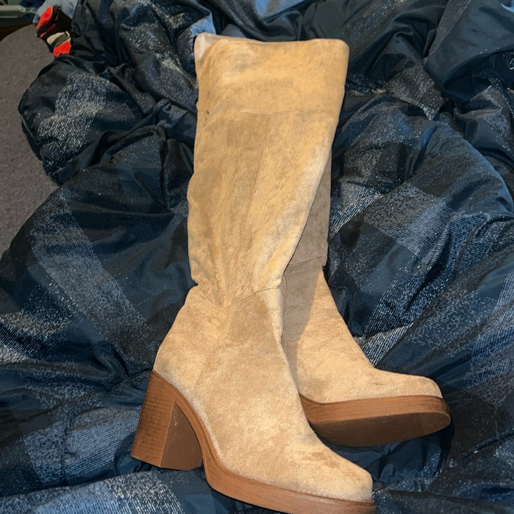 Thigh High Beige Boots